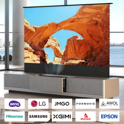WUPRO Cinema SILVERFOX Invisible Ultra Short Throw Projector Laser TV Cabinet