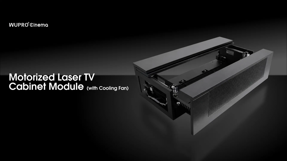 WUPRO Cabinet Module for a built-in motorized projector screen, designed for seamless integration into custom TV cabinets and home theater furniture