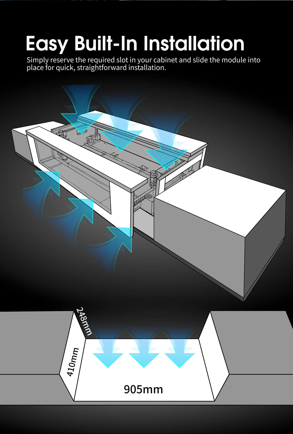 WUPRO motorized UST cabinet system for customized projector furniture and DIY installations