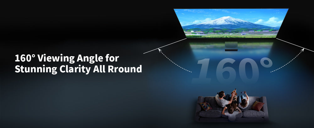 WUPRO CBSP fixed frame projector screen offering wide 160 degree viewing