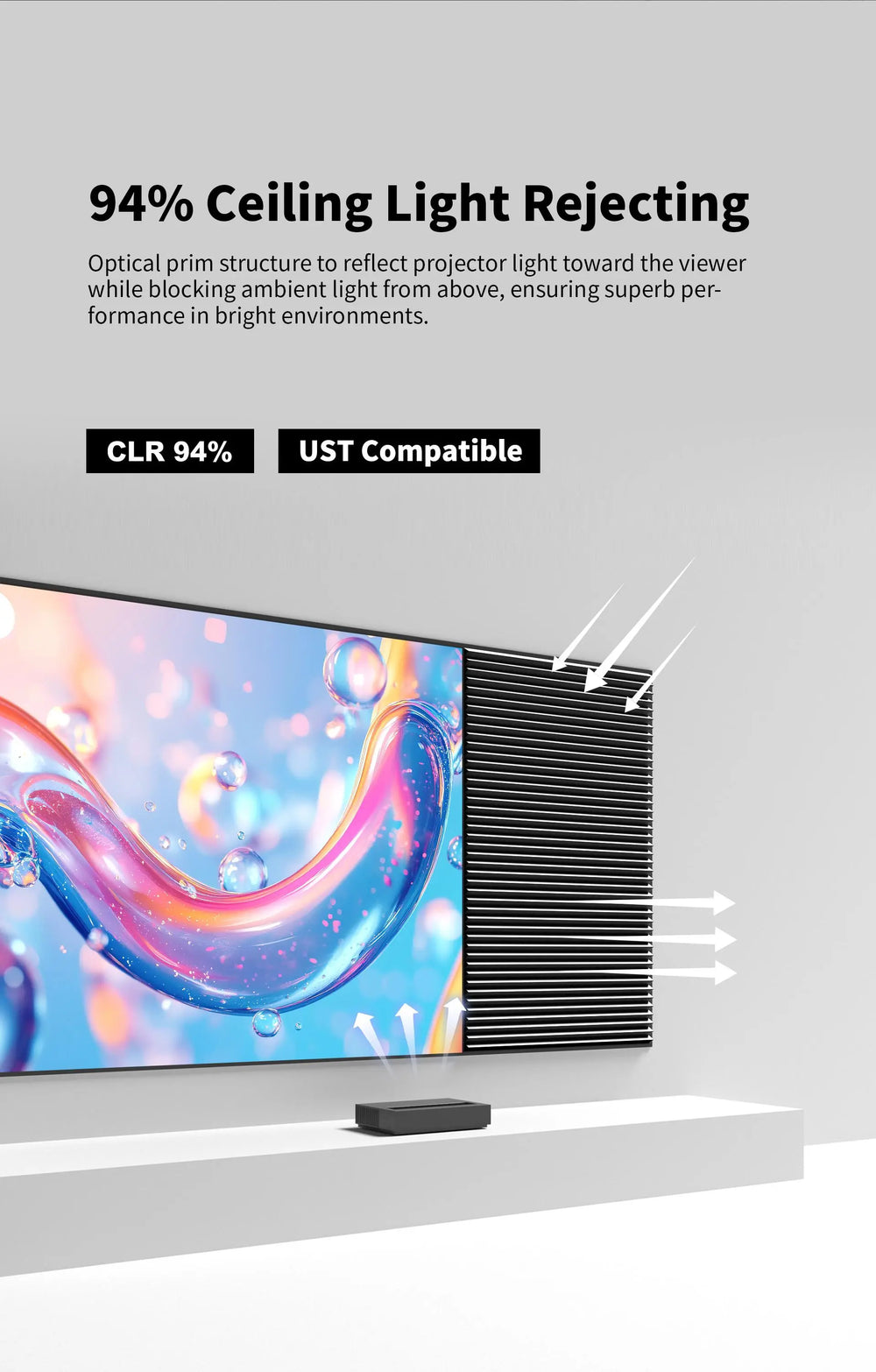 WUPRO Gallery CBSP ALR UST screen with optical lenticular black grid structure