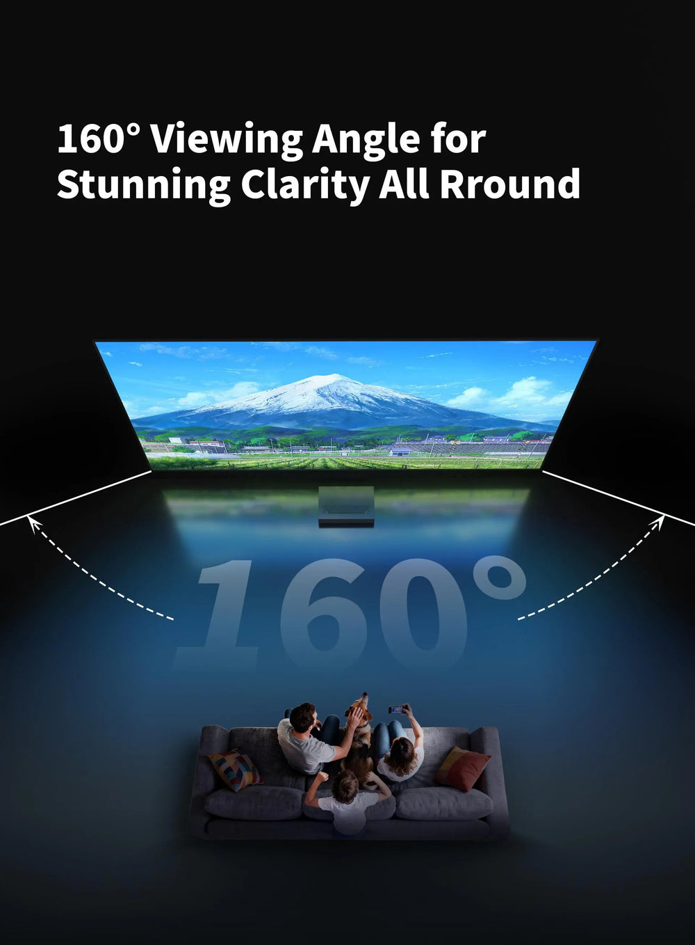 WUPRO Gallery CBSP UST ALR screen with 0.6 gain and 160 degree viewing angle
