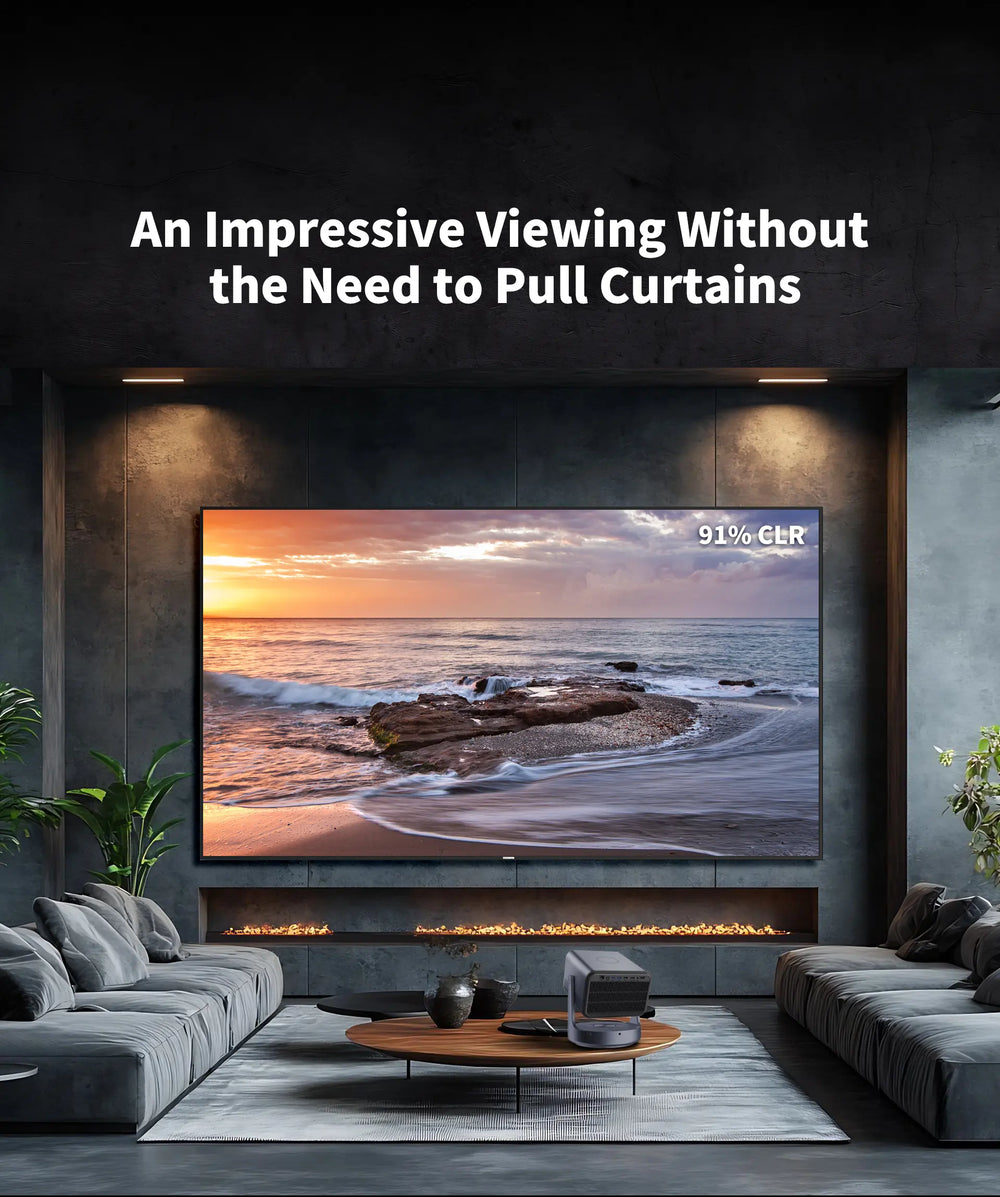 WUPRO Lenticular LT CLR projector screen with 91% ambient light rejection for long throw projectors