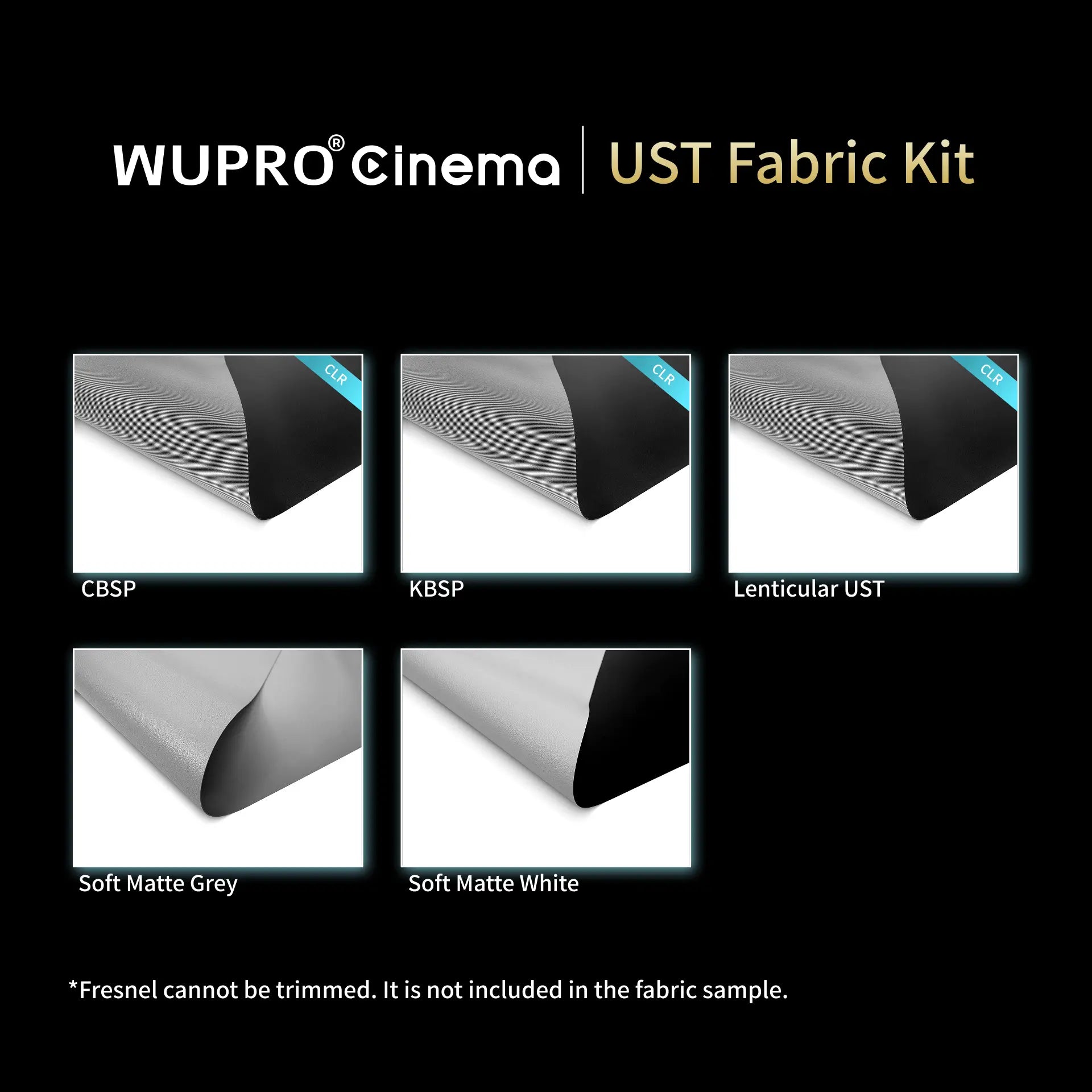WUPRO Cinema UST projector screen fabric material with CLR technology for ultra short throw projectors