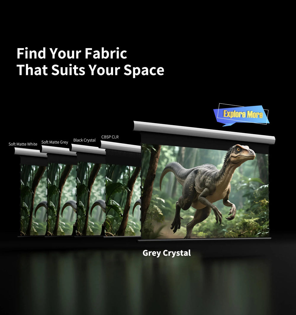 WUPRO Grey Crystal projector screen with 1.2 gain for enhanced image brightness
