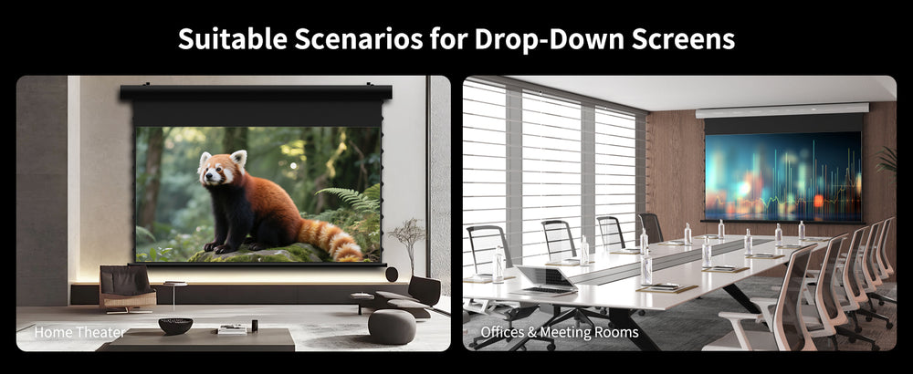 WUPRO FlowArc motorized projector screen for flexible entertainment and home theater spaces