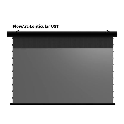 WUPRO FlowArc Motorized Drop Down Screen with Black Housing and Lenticular UST Screen Material