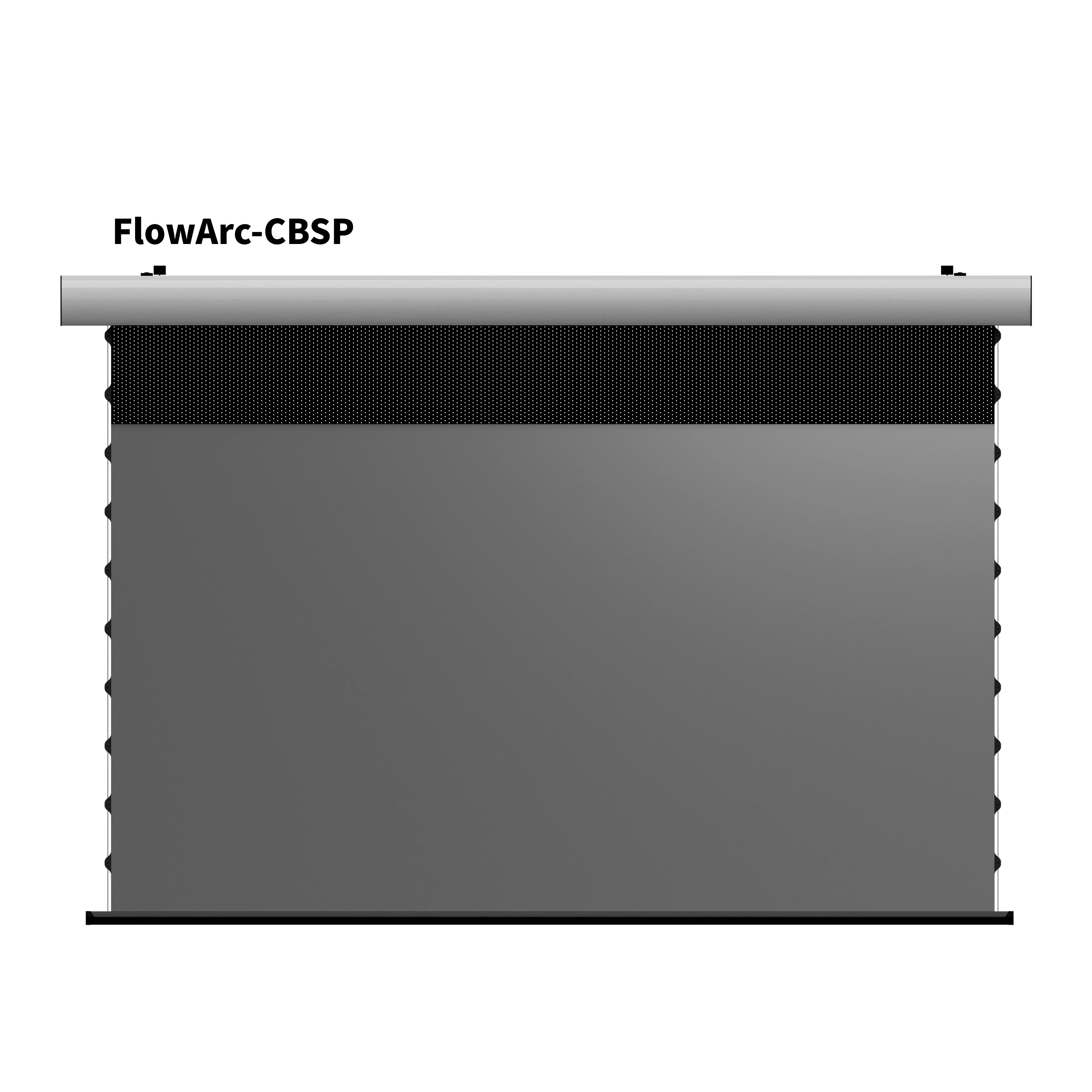 WUPRO FlowArc Motorized Drop Down Screen with White Housing and CBSP Screen Material