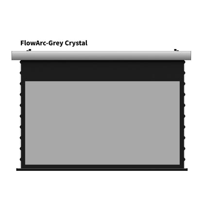 WUPRO FlowArc Motorized Drop Down Screen with White Housing and Grey Crystal Screen Material