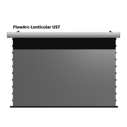 WUPRO FlowArc Motorized Drop Down Screen with White Housing and Lenticular UST Screen Material