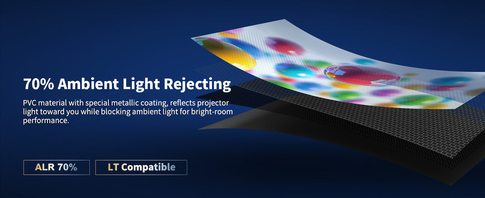 WUPRO Gallery Black Crystal fixed frame screen with metallic ALR coating for enhanced contrast