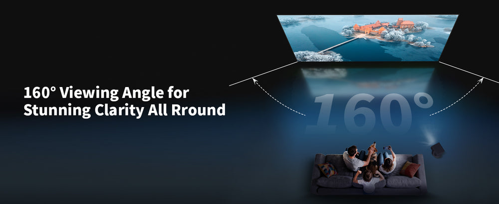 Black Crystal ALR projector screen with 0.8 gain and wide 160 degree viewing angle