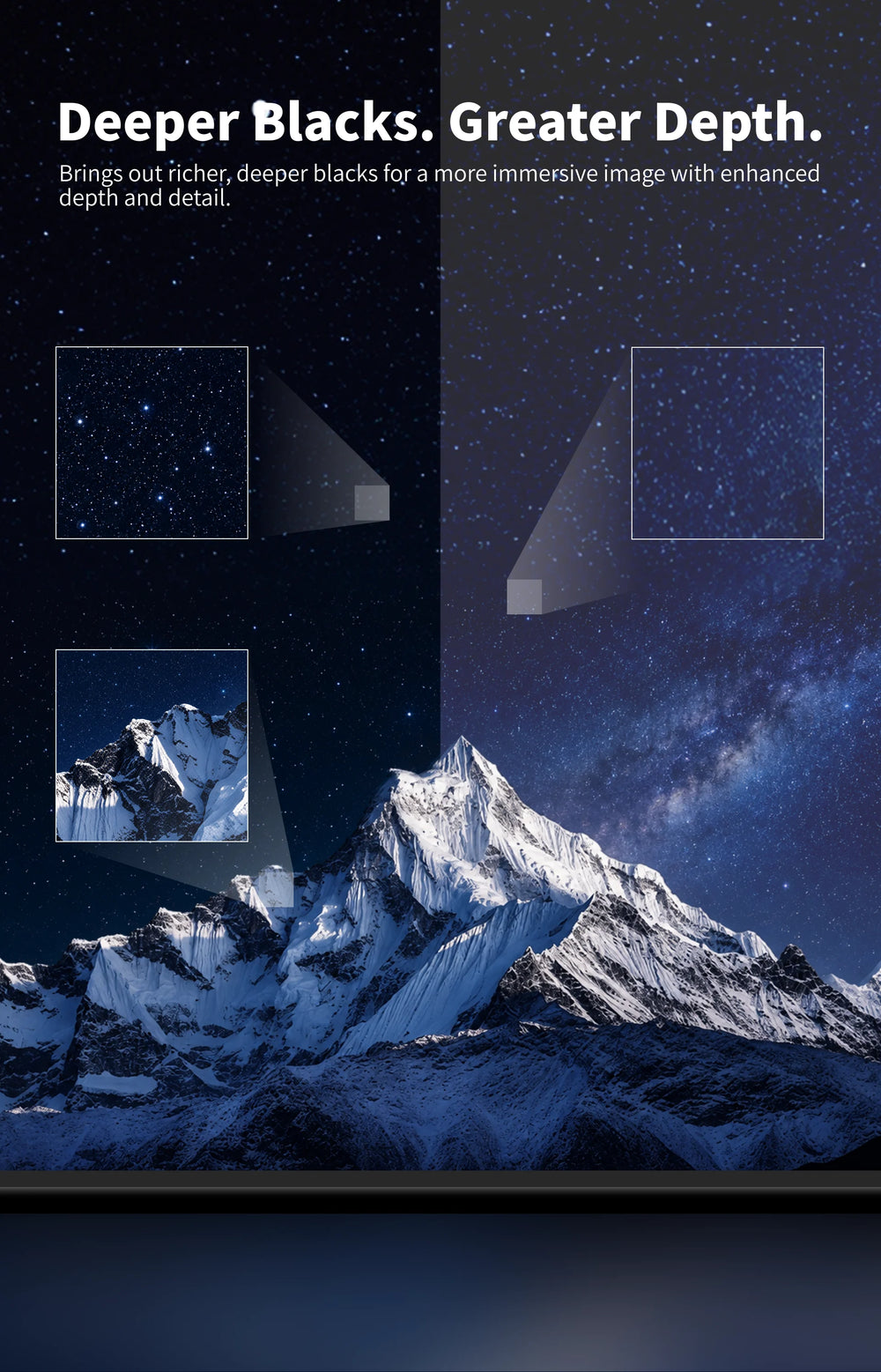 WUPRO Gallery EVO Black Crystal fixed frame screen with deep black levels and high image contrast