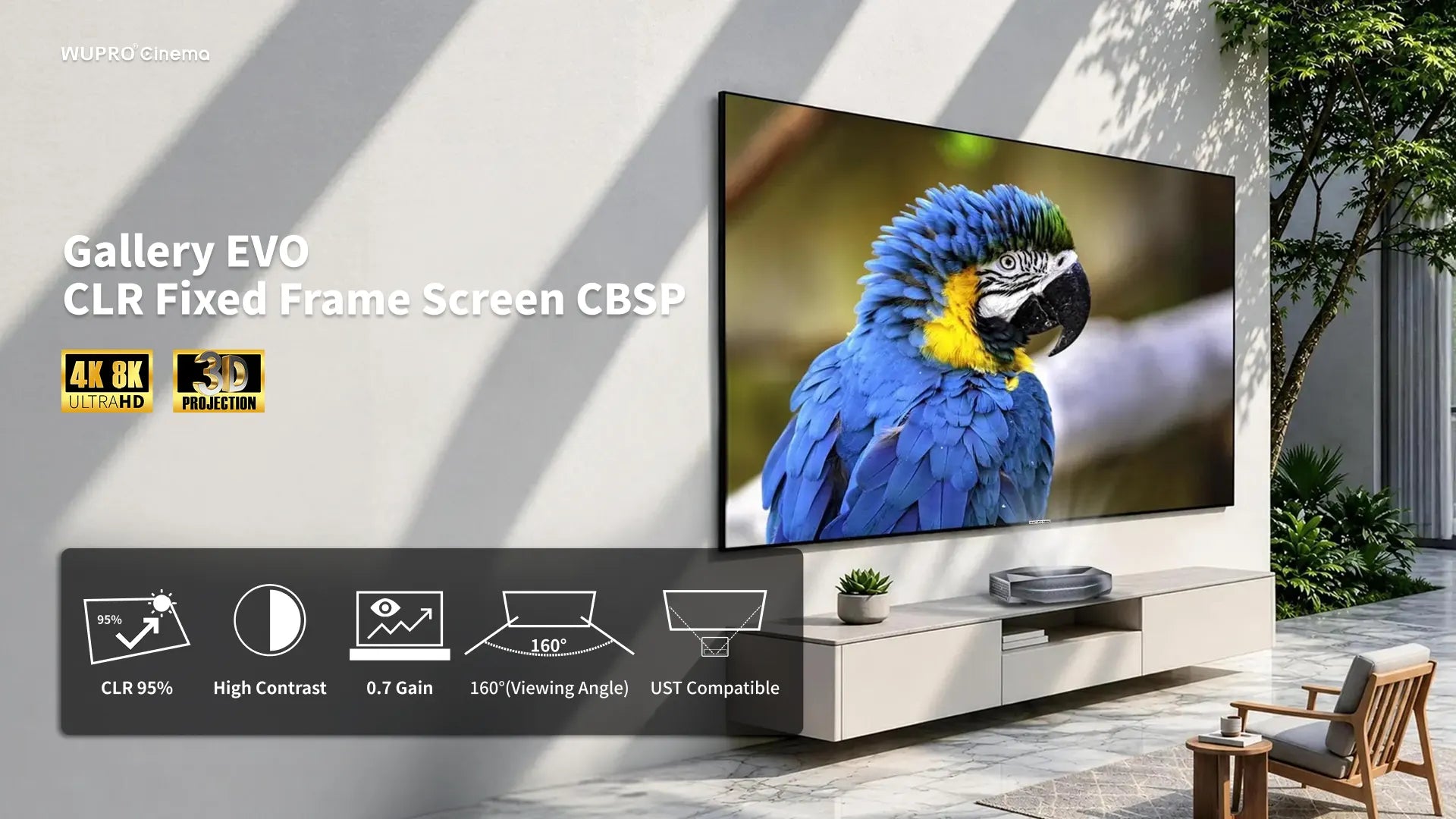 WUPRO Cinema Gallery Evo CLR Fixed Frame Screen CBSP