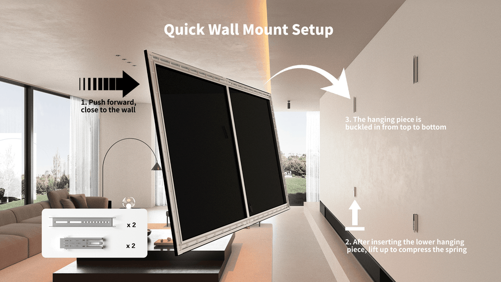 WUPRO Gallery fixed frame projector screen wall mount bracket installation guide for home theater setup, Heavy duty wall mounting brackets for Gallery fixed frame projector screen installation