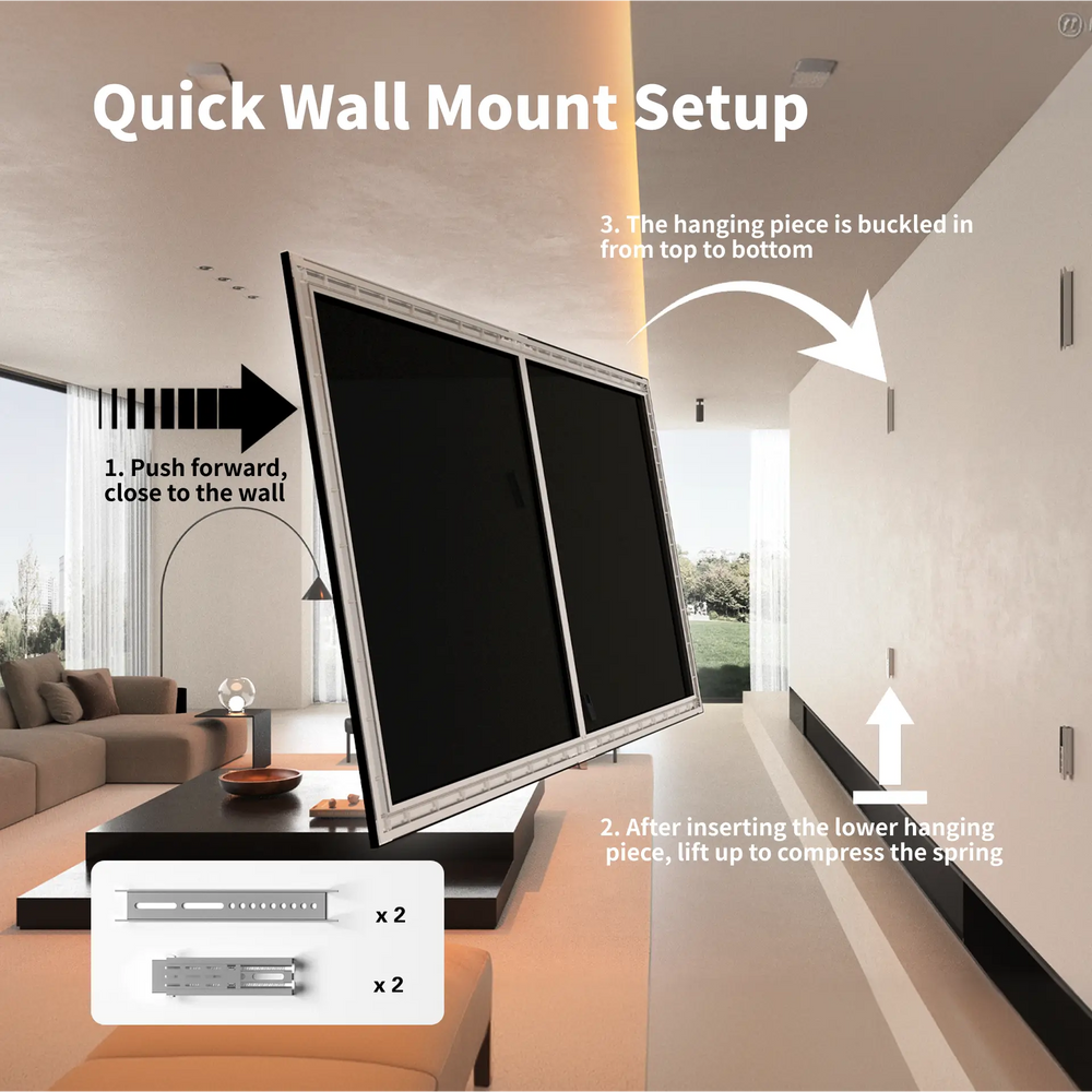 WUPRO Gallery CBSP ALR UST fixed frame screen wall mount installation for home theater