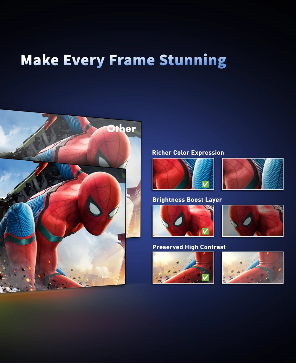 seamless-fixed-frame-screen-color-performance-banner.webp WUPRO Gallery KBSP seamless UST projector screen for vivid color and detailed home theater images