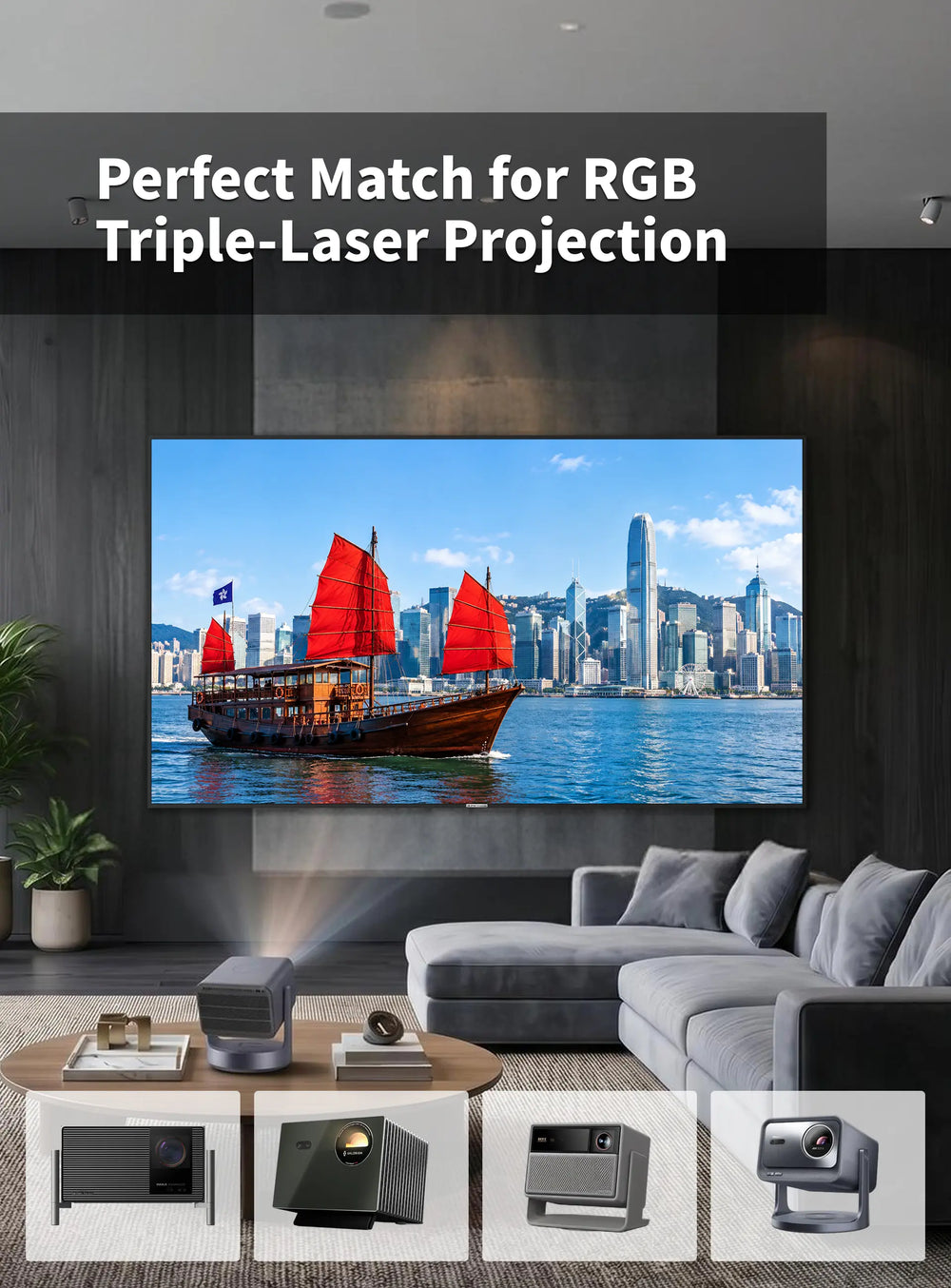 WUPRO Cinema Gallery Lenticular LT anti-speckle CLR screen for RGB triple laser long throw projectors including Valerion VisionMaster Max, XGIMI Titan Max, XGIMI Horizon 20 Max and Hisense C2 Ultra