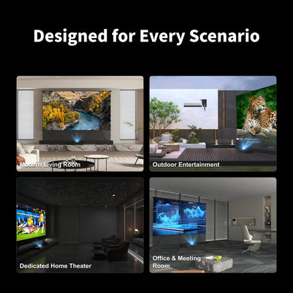 WUPRO LeApex CBSP UST projector screen home theater setup with cinematic viewing experience