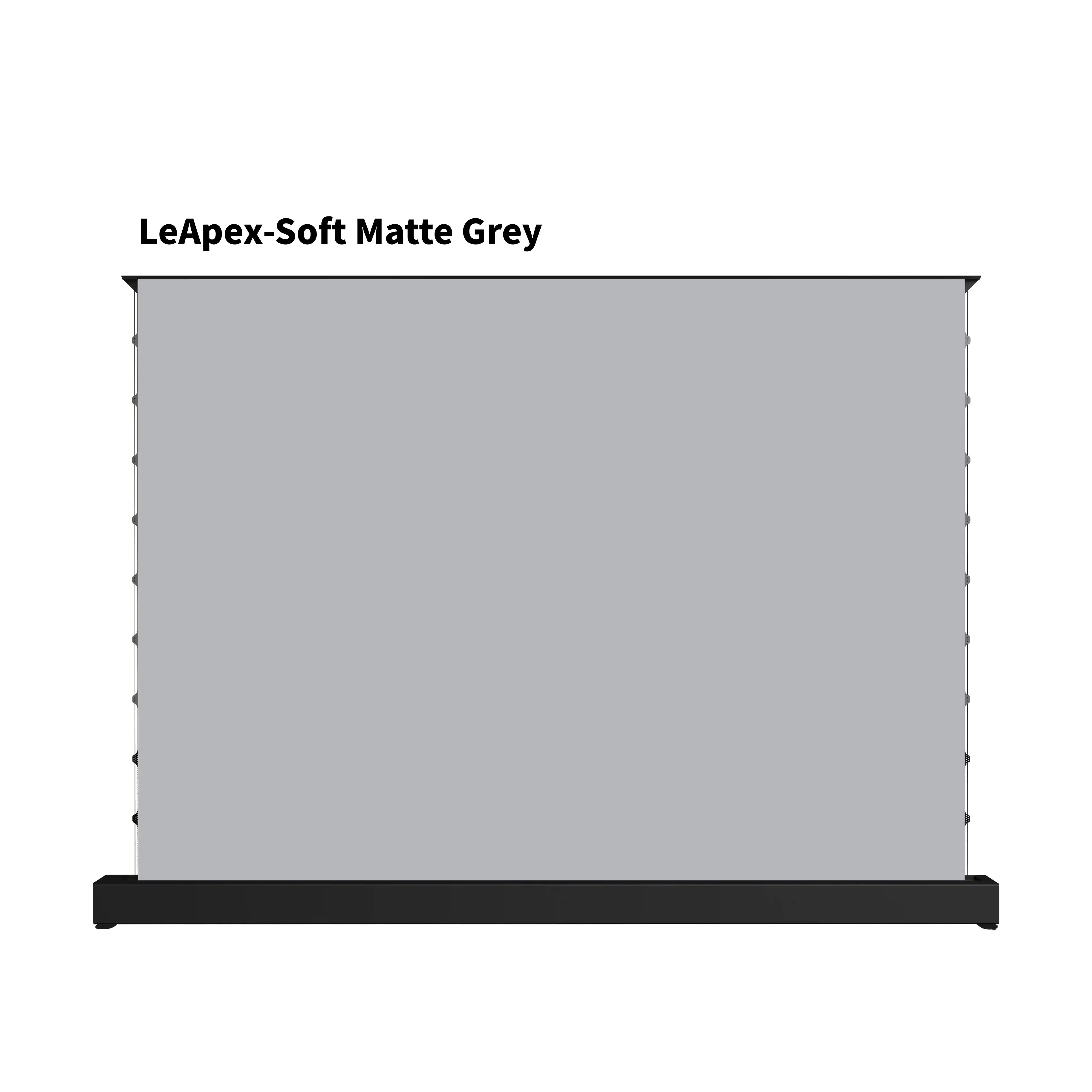 WUPRO LeApex Floor Rising Screen with Black Housing and Soft Matte Grey Screen Material