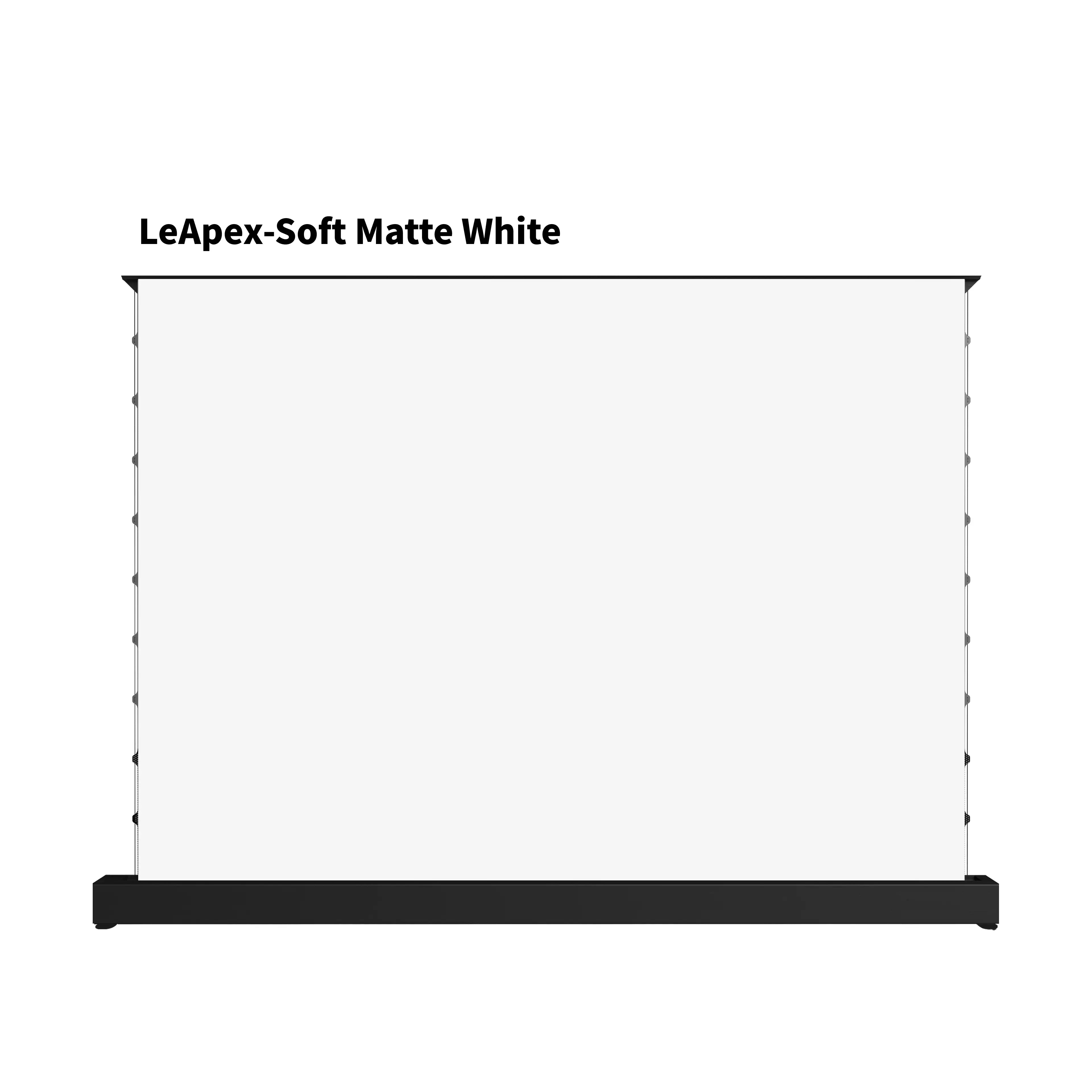 WUPRO LeApex Floor Rising Screen with Black Housing and Soft Matte White Screen Material