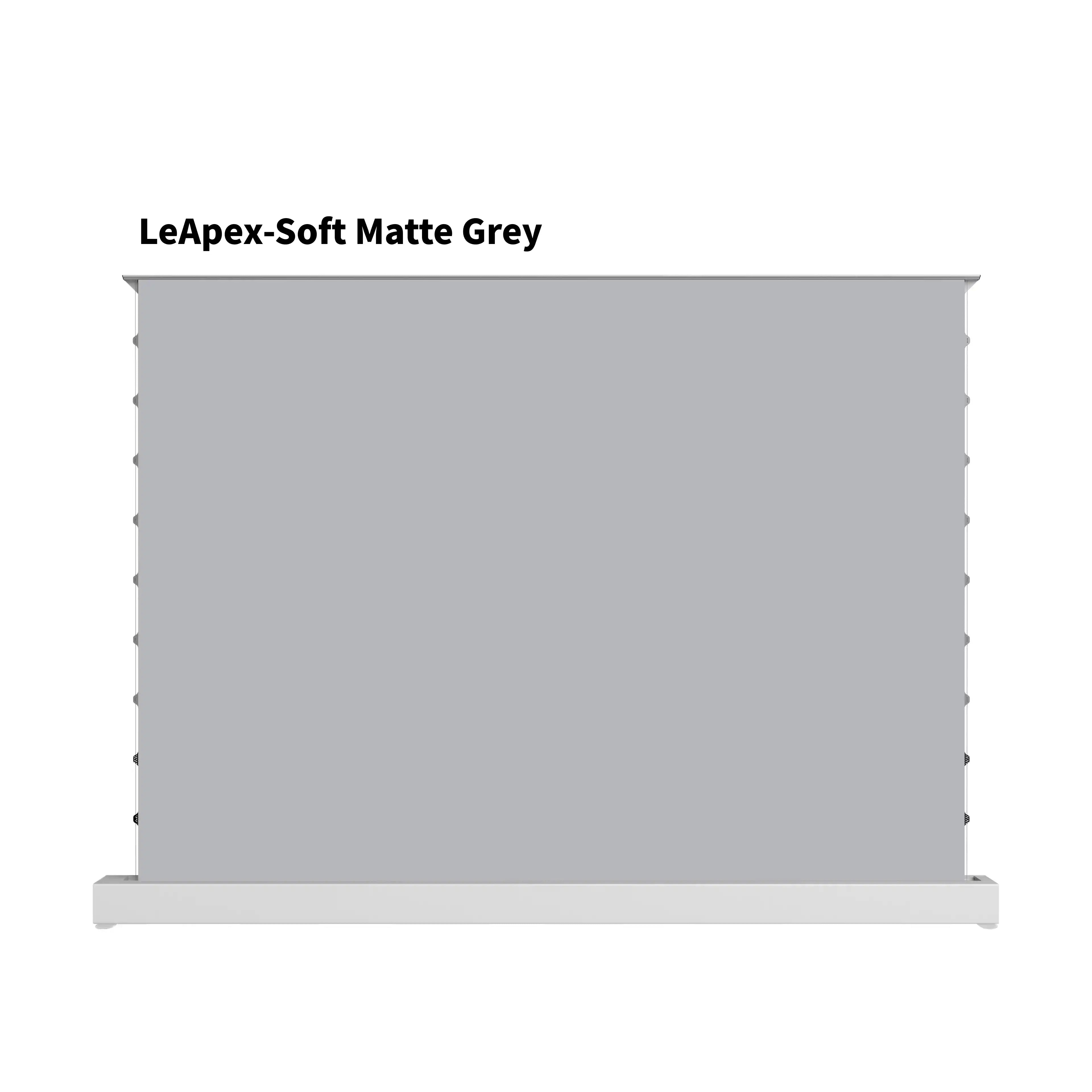 WUPRO LeApex Floor Rising Screen with White Housing and Soft Matte Grey Screen Material