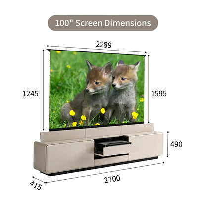 WUPRO Cinema MOONLIGHT Flip Open Invisible Ultra Short Throw Projector Laser TV Cabinet