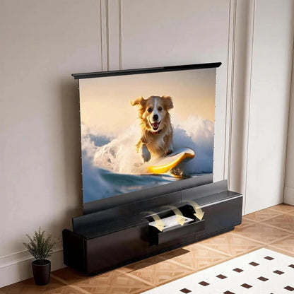WUPRO Moonlight Laser TV Cabinet with flip-open ultra short throw projector mechanism