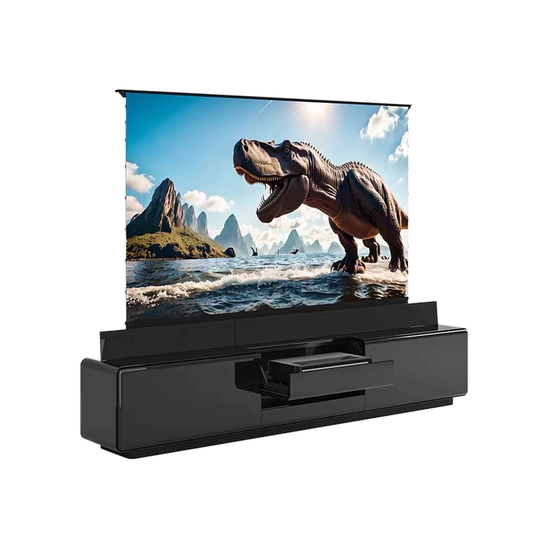 WUPRO Moonlight Laser TV Cabinet in matte black finish