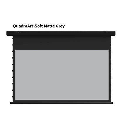 WUPRO QuadraArc Drop Down Screen with Black Housing and Soft Matte Grey Screen Material