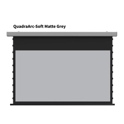 WUPRO QuadraArc Drop Down Screen with White Housing and Soft Matte Grey Screen Material