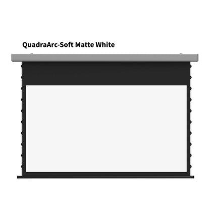 WUPRO QuadraArc Drop Down Screen with White Housing and Soft Matte White Screen Material