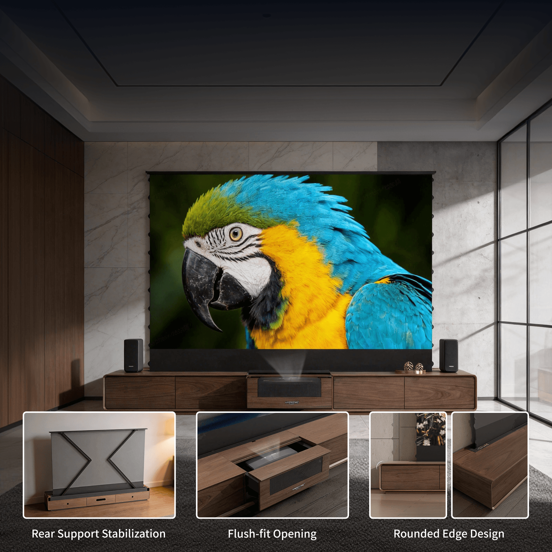 Premium stable motor system for WUPRO laser TV cabinet with smooth and quiet operation